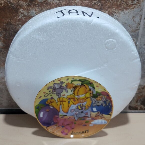 Garfield Calendar January Plate Jim Davis Plate No A 1444 Danbury Mint - Picture 3 of 14